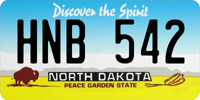 ND license plate HNB542
