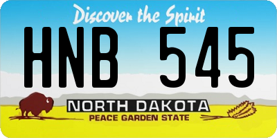 ND license plate HNB545