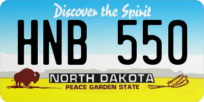 ND license plate HNB550