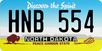 ND license plate HNB554