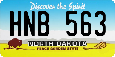 ND license plate HNB563