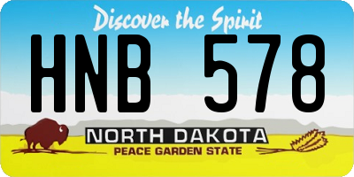 ND license plate HNB578