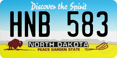 ND license plate HNB583