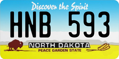 ND license plate HNB593