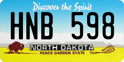 ND license plate HNB598