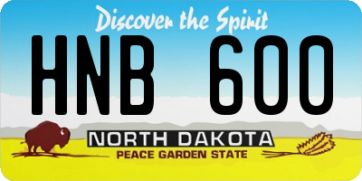 ND license plate HNB600