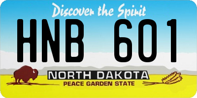 ND license plate HNB601