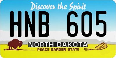 ND license plate HNB605