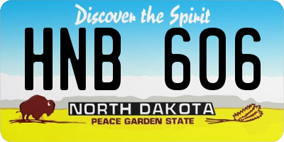 ND license plate HNB606