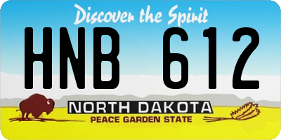 ND license plate HNB612