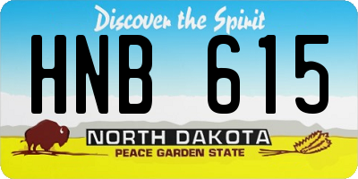 ND license plate HNB615