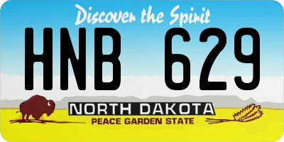 ND license plate HNB629