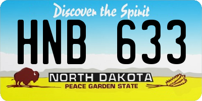 ND license plate HNB633