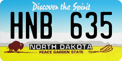 ND license plate HNB635