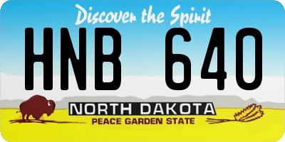ND license plate HNB640