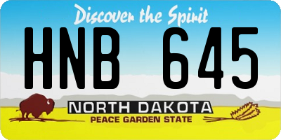 ND license plate HNB645