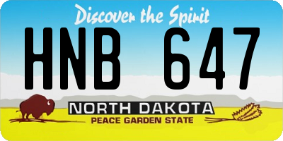 ND license plate HNB647