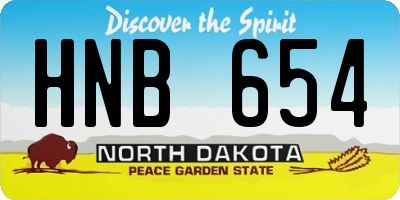 ND license plate HNB654