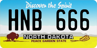 ND license plate HNB666