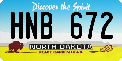 ND license plate HNB672