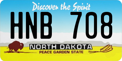 ND license plate HNB708