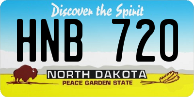 ND license plate HNB720