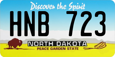 ND license plate HNB723