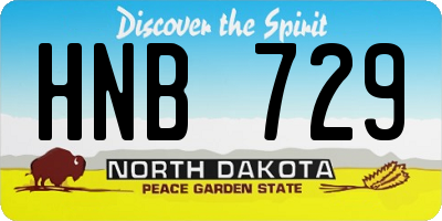 ND license plate HNB729