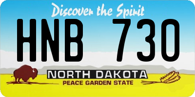 ND license plate HNB730
