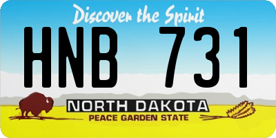 ND license plate HNB731