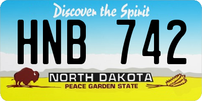 ND license plate HNB742