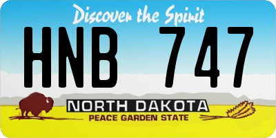 ND license plate HNB747