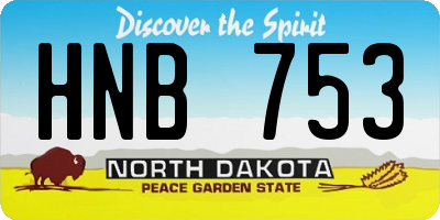 ND license plate HNB753