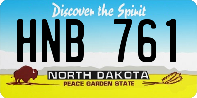 ND license plate HNB761