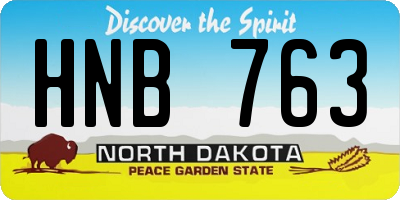 ND license plate HNB763