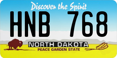 ND license plate HNB768