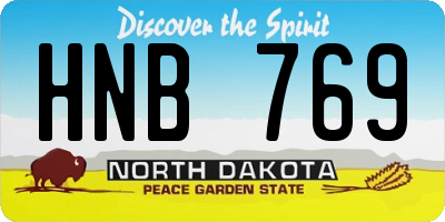 ND license plate HNB769