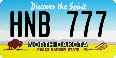 ND license plate HNB777