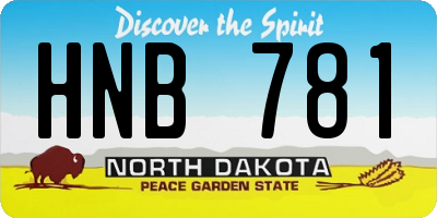 ND license plate HNB781