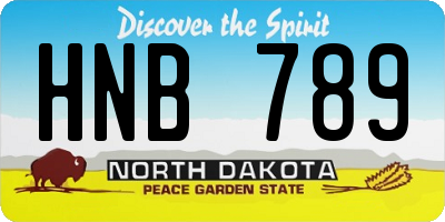 ND license plate HNB789