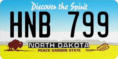 ND license plate HNB799