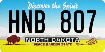 ND license plate HNB807