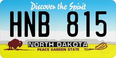 ND license plate HNB815