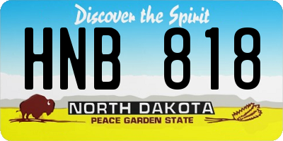 ND license plate HNB818