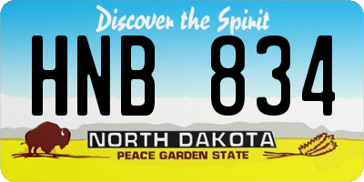 ND license plate HNB834