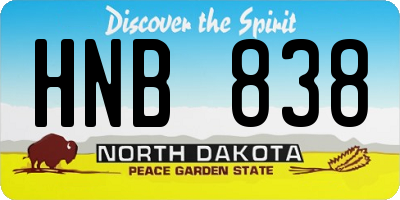 ND license plate HNB838