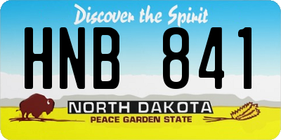 ND license plate HNB841