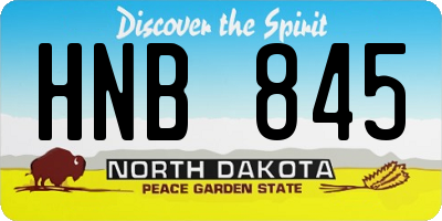 ND license plate HNB845