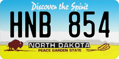ND license plate HNB854