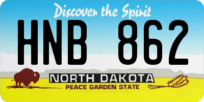 ND license plate HNB862